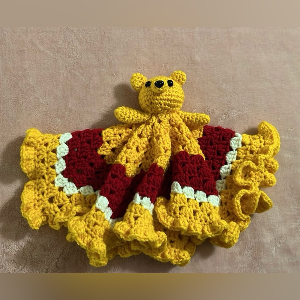 Hand Made Bear Lovey Rattle ♥️